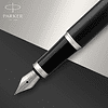 Ручка перьевая Parker "IM Black Lacquer CT", M, металлическая, подарочная упаковка, черный, патрон черный - 8
