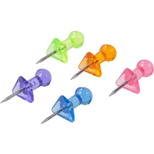 Иглы-кнопки Deli "Пешки", 100 шт, прозрачный, ассорти