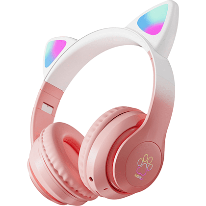 Наушники  беспроводные Miru "CAT EP-W10", Bluetooth, розовый  - 2