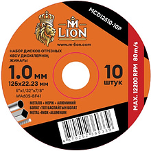 Круг отрезной по металлу M-Lion, T41-125х1,0х22,2 мм