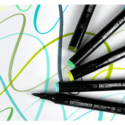 Маркер перманентный двусторонний "Sketchmarker Brush", Y43 яичная скорлупа - 5