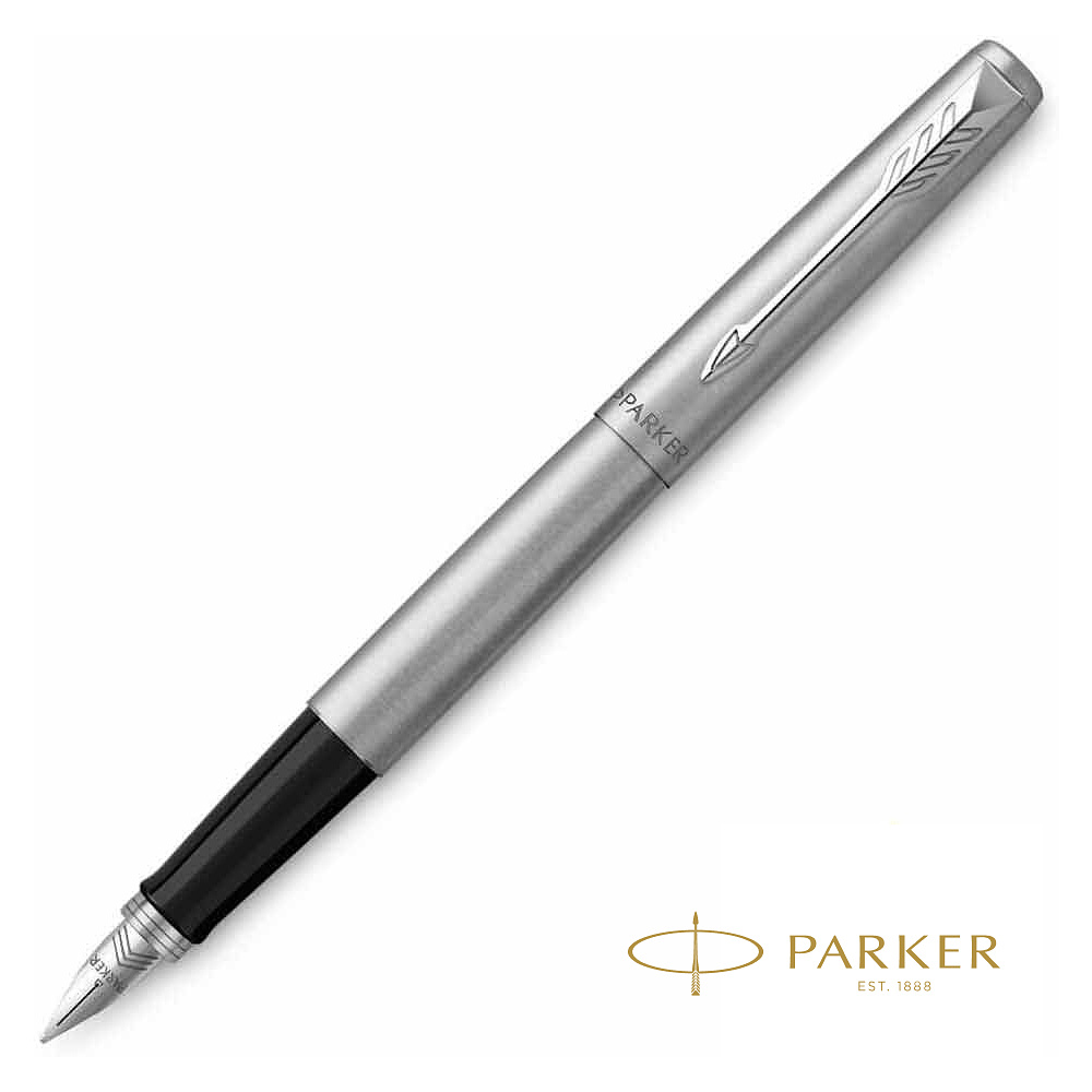 Ручка перьевая "Parker Jotter Stainless Steel", F, серебристый, патрон синий