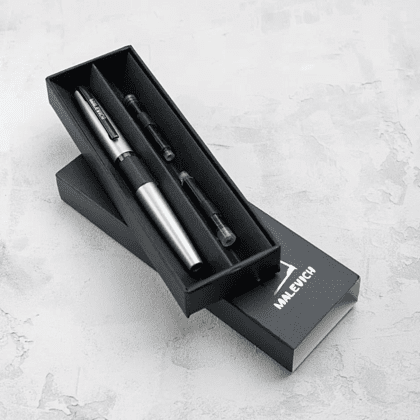 Ручка перьевая EF "Малевичъ", металл, с конвертером, набор два картриджа, бирюзовый перламутр - 2