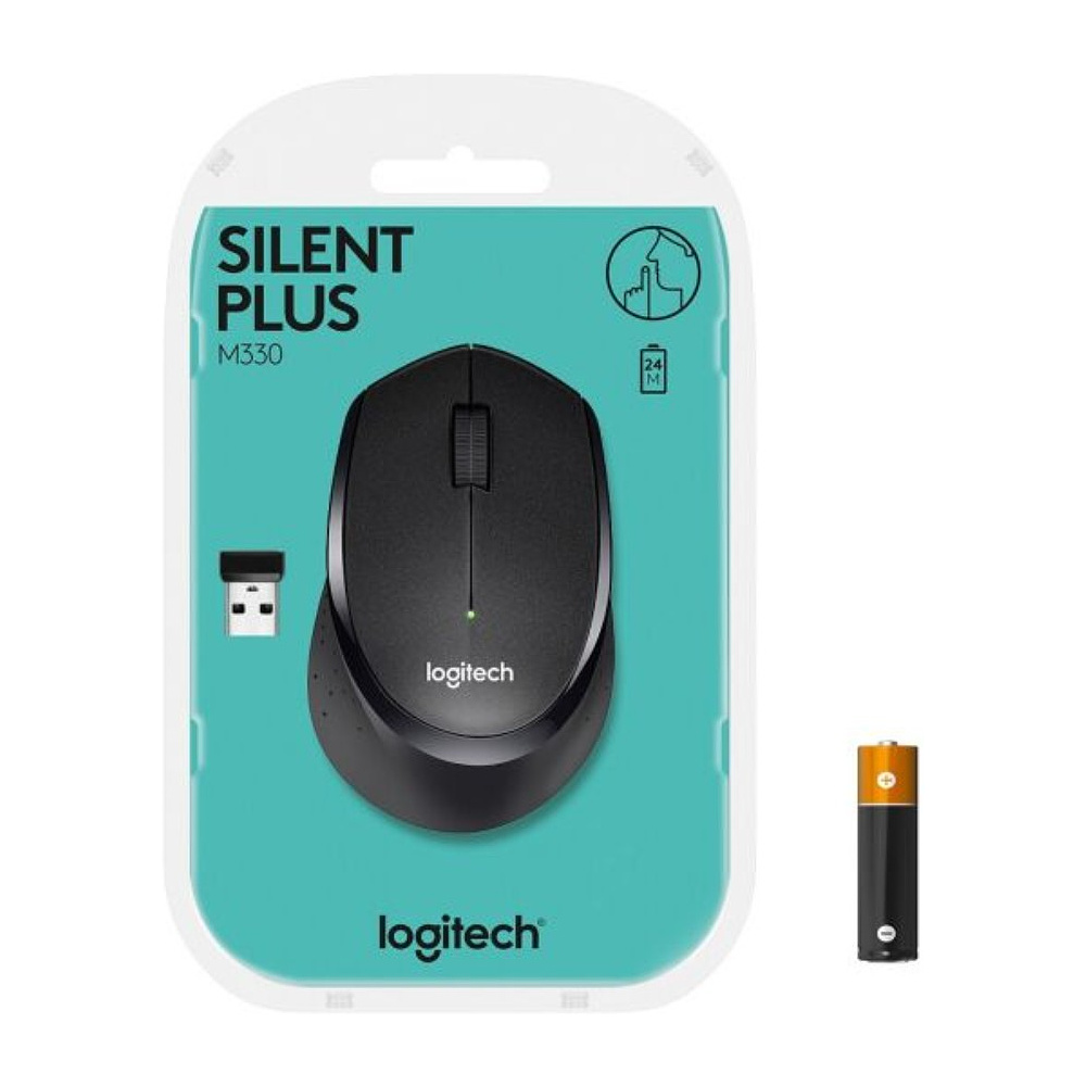 Мышь Logitech "M330 Silent Plus", беспроводная, черный - 8