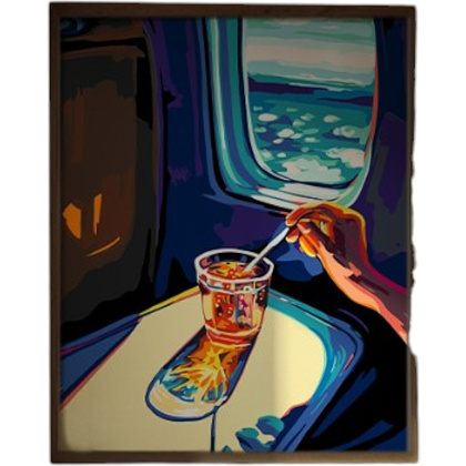 Картина по номерам "Девушка в самолете"