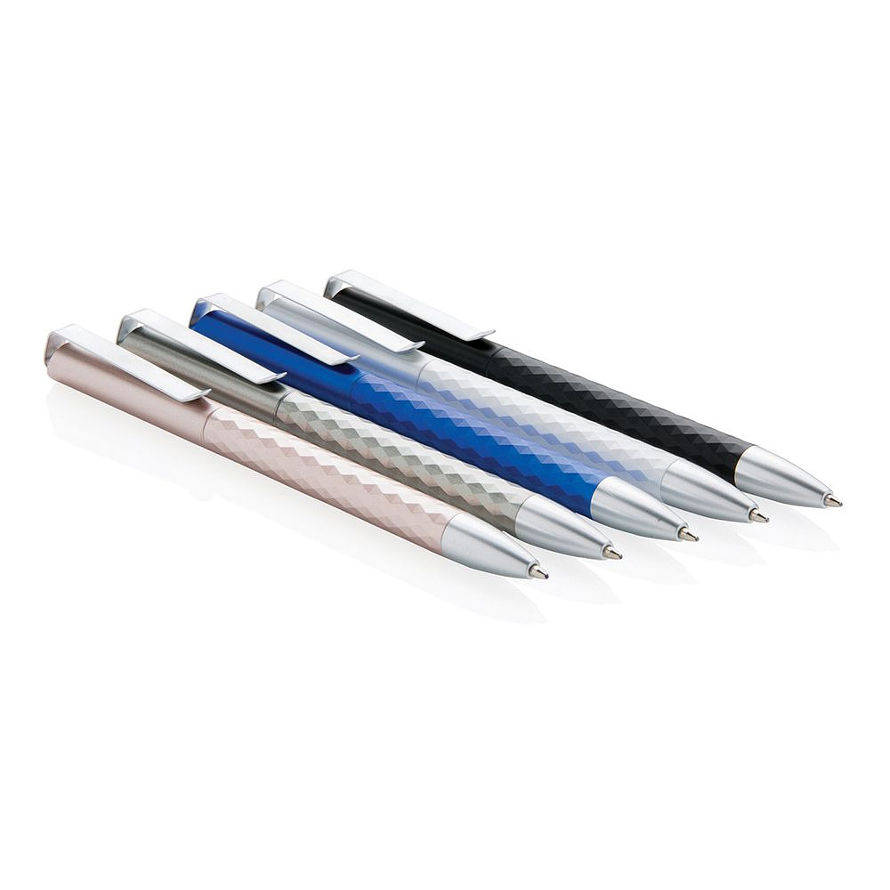 Ручка шариковая автоматическая Xindao "X3.1", 1.0 мм, серый, серебристый, стерж. синий - 5