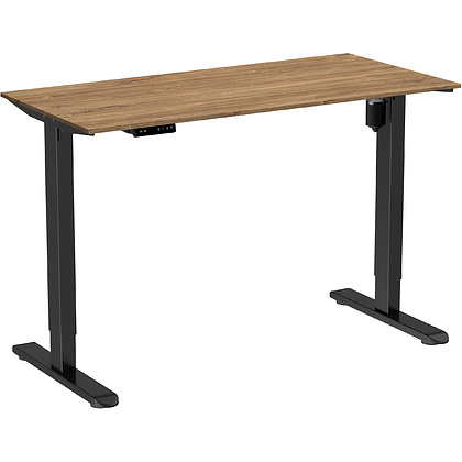 Стол с электроприводом WellDesk Light 1300x675х18 черный/дуб канзас коричневый (9116309+9072451)