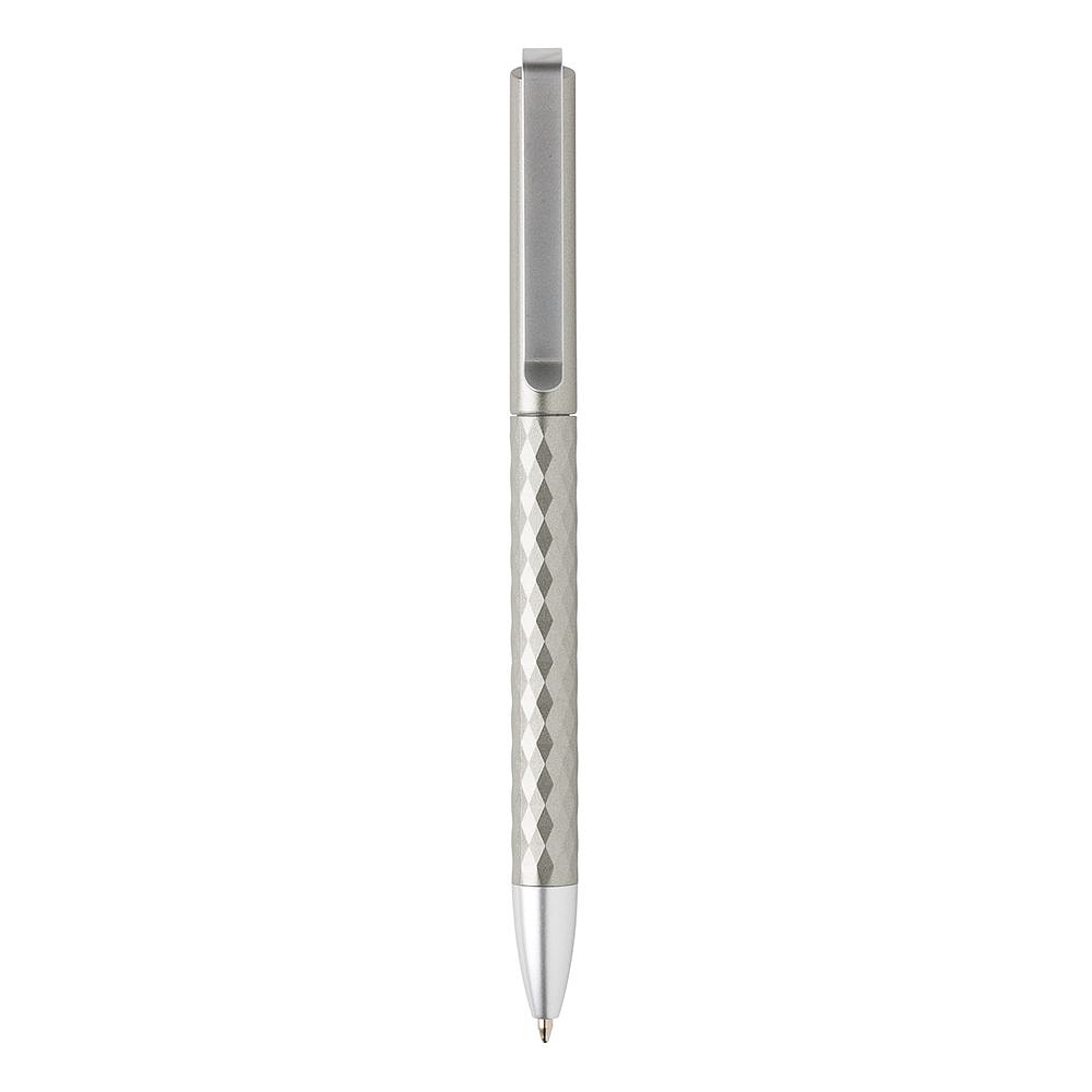 Ручка шариковая автоматическая Xindao "X3.1", 1.0 мм, серый, серебристый, стерж. синий - 3