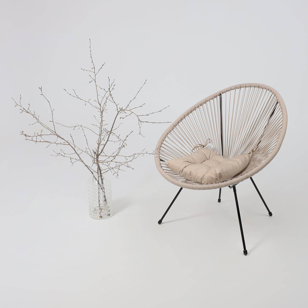 Кресло садовое AksHome RIMINI, искусственный ротанг, коричневый - 3