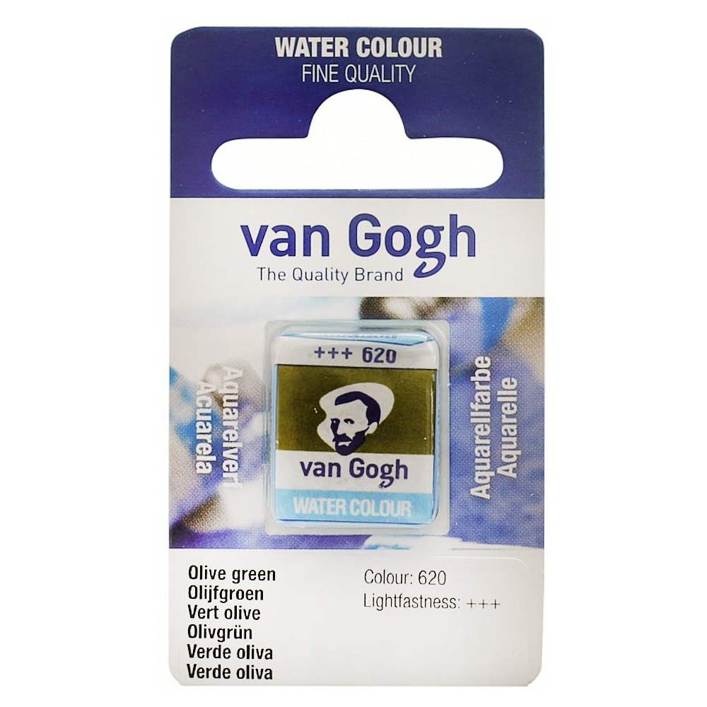 Краски акварельные "Van Gogh", 620 оливковый зеленый, кювета