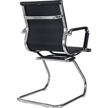 Кресло на полозьях "Бюрократ CH-883-LOW-V", экокожа, черный, металл хром - 5