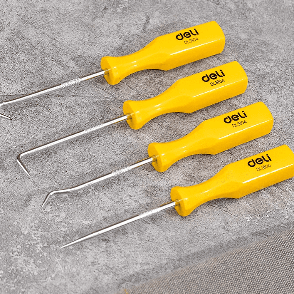 Набор крючков для слесарных работ Deli YS EDL3104, 4 шт, пластиковая рукоятка - 6