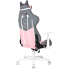 Кресло игровое Бюрократ Knight "Catzy", экокожа, пластик, серый, розовый - 3