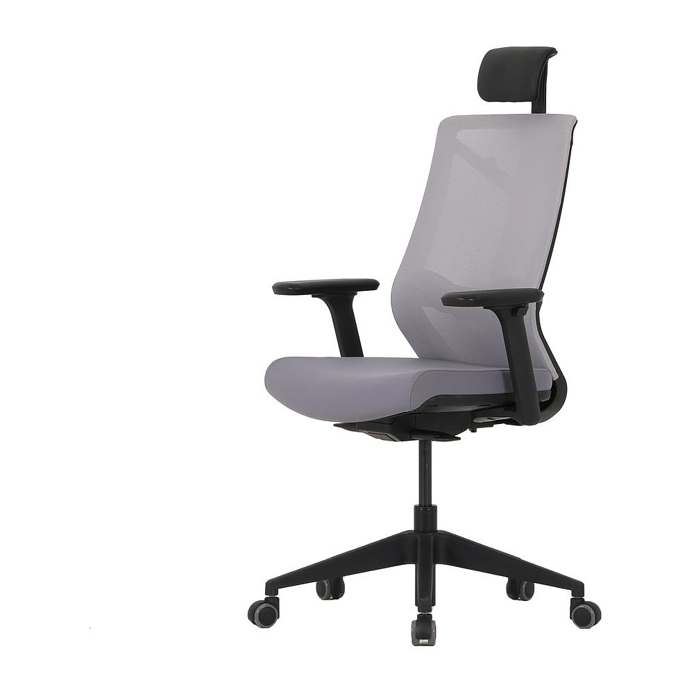 Кресло для руководителя "Nature II Slider", каркас черный, ткань, пластик, серый