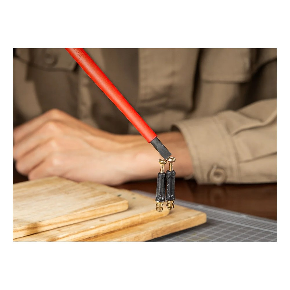 Отвертка диэлектрическая Deli YS EDL5161501, SL6,5х150 мм, желтый, красный - 4