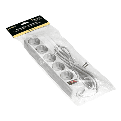 Сетевой фильтр ExeGate SP-5-5W, EX221190RUS, 5 розеток, 5 м, белый - 2