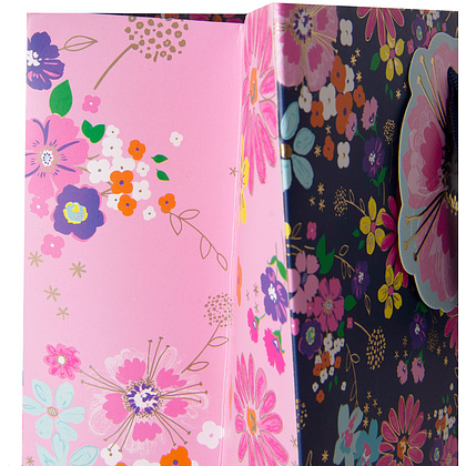 Пакет бумажный подарочный "Navy floral", 25.3x12.5x25.3 см, разноцветный - 4