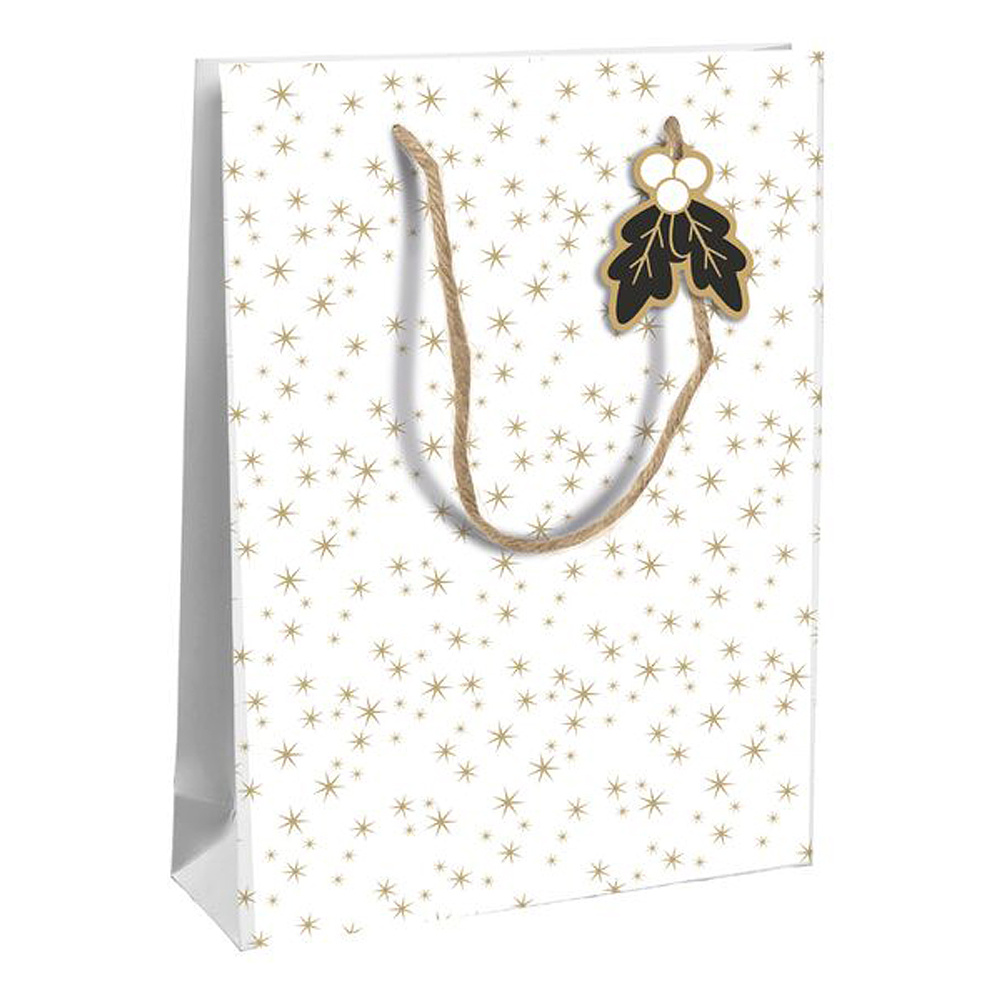 Пакет бумажный подарочный "Black Holly", 26.5x14x33 см, разноцветный