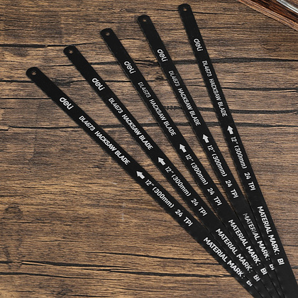 Набор полотен для ножовки Deli YS EDL4673, по металлу, 300 мм, 24TPI, 5 шт, черный - 5