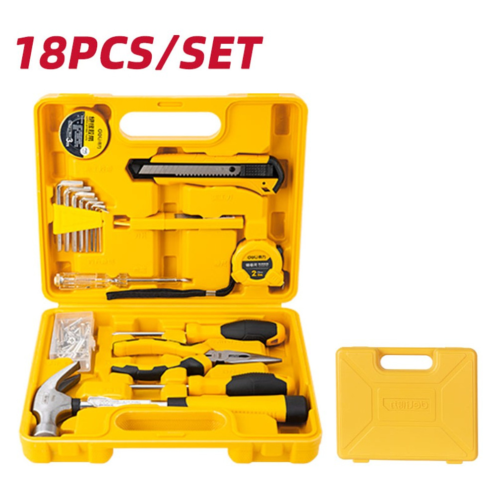 Набор инструмента Deli YS EDL1018J, 18 предметов, кейс, желтый - 2