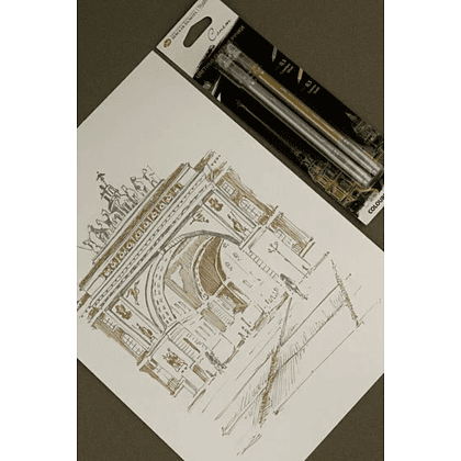 Ручка гелевая "Сонет", 0.5 мм, 2 шт., серебро, золото - 9