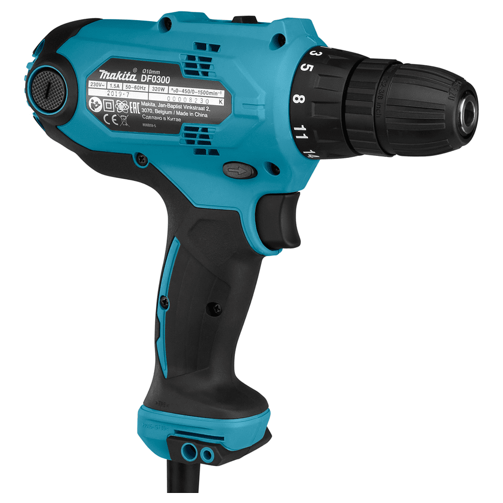 Дрель-шуруповерт MAKITA DF0300X1, 320 Вт, 56 Нм + Отвертка D-58833, коробка - 7