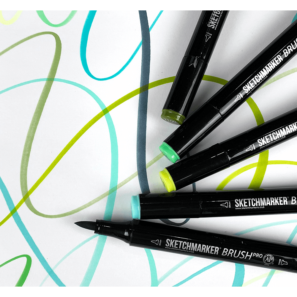 Маркер перманентный двусторонний "Sketchmarker Brush", Y82 тусклая сепия - 5