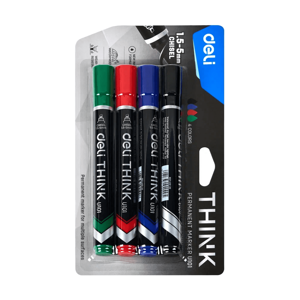 Набор маркеров перманентных "Think", 4 шт, ассорти - 2