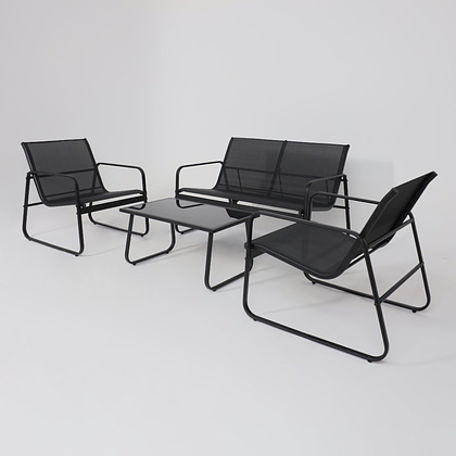 Комплект мебели садовой AksHome VERANDA (кресло 2 шт, диван 1 шт, стол 1 шт), черный - 31