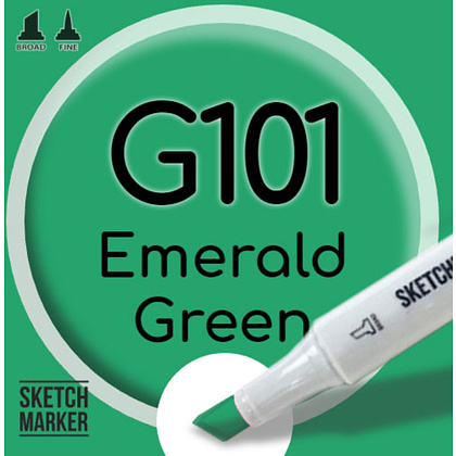 Маркер художественный "Brushmarker", двухсторонний, G101 зеленый изумрудный - 2