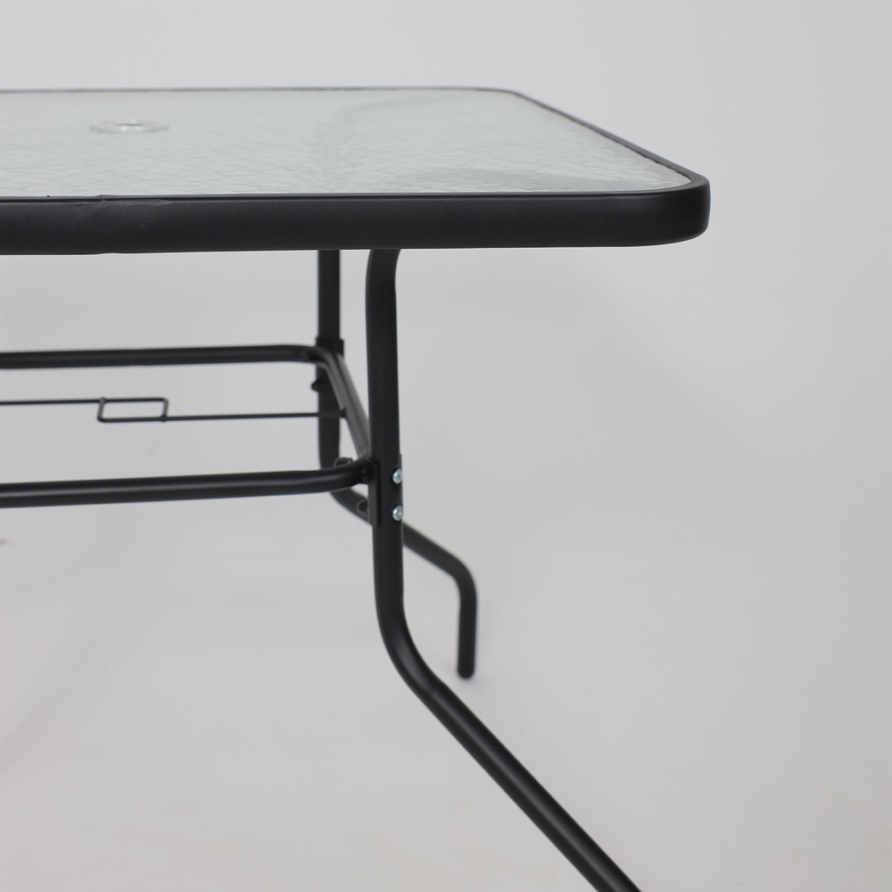 Комплект мебели садовой AksHome PICNIC (стол 1шт, 4 кресла, зонт 1шт), серый, черный - 19