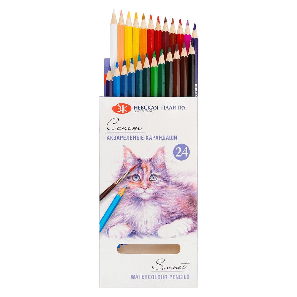 Карандаши акварельные "Сонет", 24 цвета - 2
