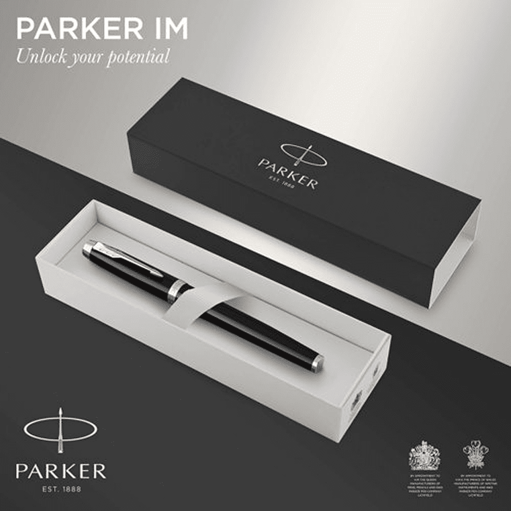 Ручка перьевая Parker "IM Black Lacquer CT", M, металлическая, подарочная упаковка, черный, патрон черный - 10