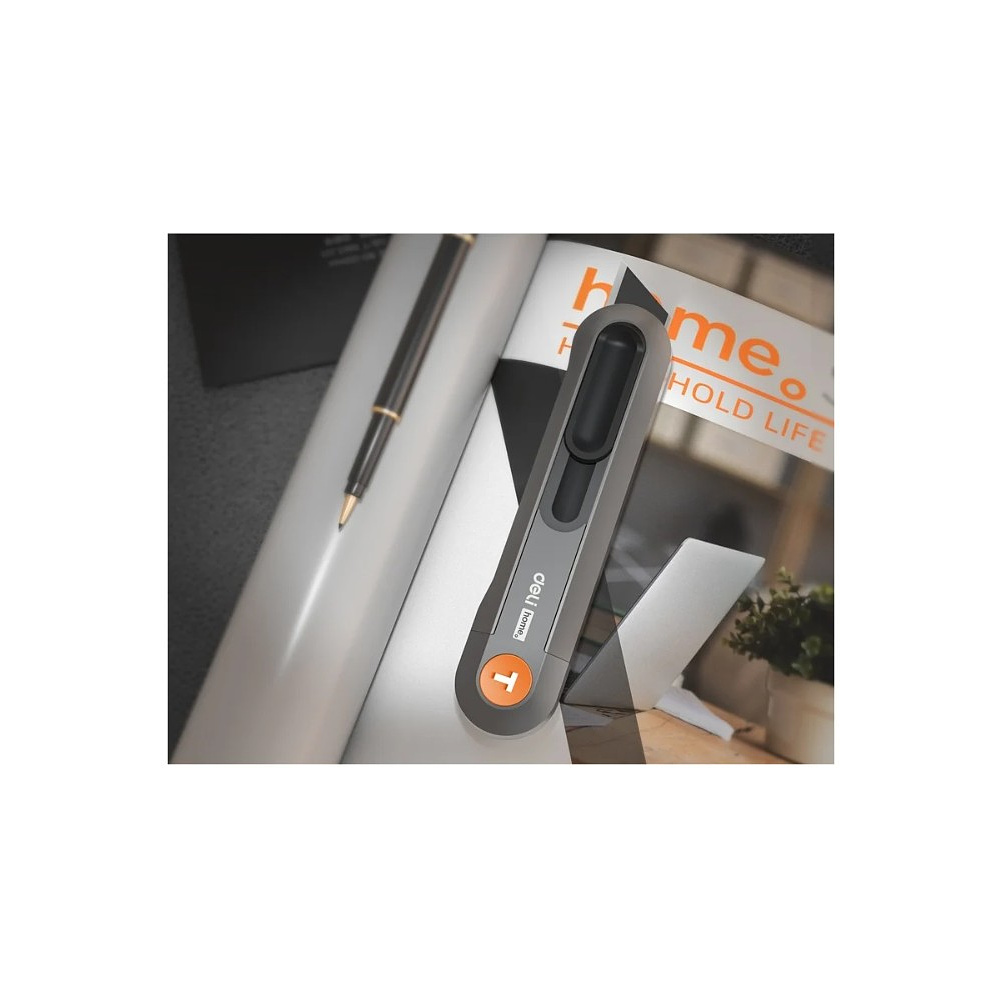 Набор ножей строительных Deli HS EHT4003C, 3 шт (ножи 9мм/18мм/трапеция), Soft Touch, оранжевый - 16