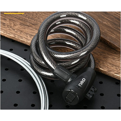Замок тросовый велосипедный Deli YS EDL508063, 15х1200мм, ключи 2 шт - 5