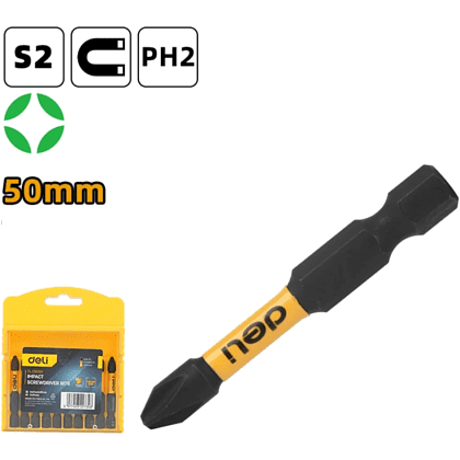 Бита Deli YS EDL251050, ударная, 10 шт., PH2 x 50 мм - 2
