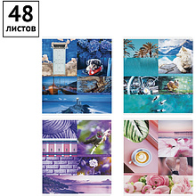 Тетрадь "Стиль. Colourful collage", А5, 48 листов, в клетку, ассорти