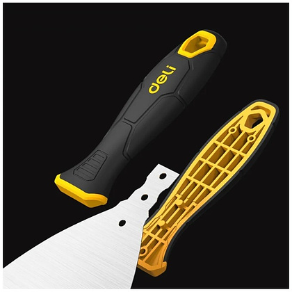 Шпатель нержавеющий Deli YS EDL-HD2-5, 63 мм, ручка 2K, черный, желтый - 6