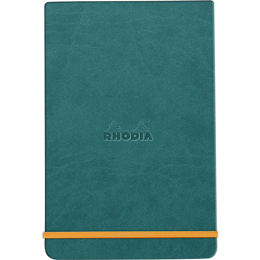 Блокнот "Rhodiarama Webnotepad" на резинке, A5, 96 листов, линейка, темно-зеленый