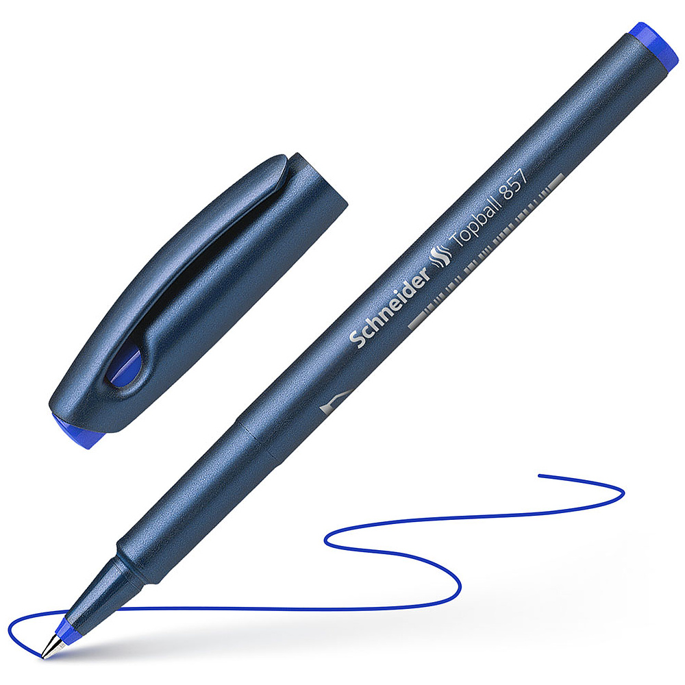 Ручка-роллер "Schneider Topball 857", 0.6 мм, синий, стерж. синий - 2