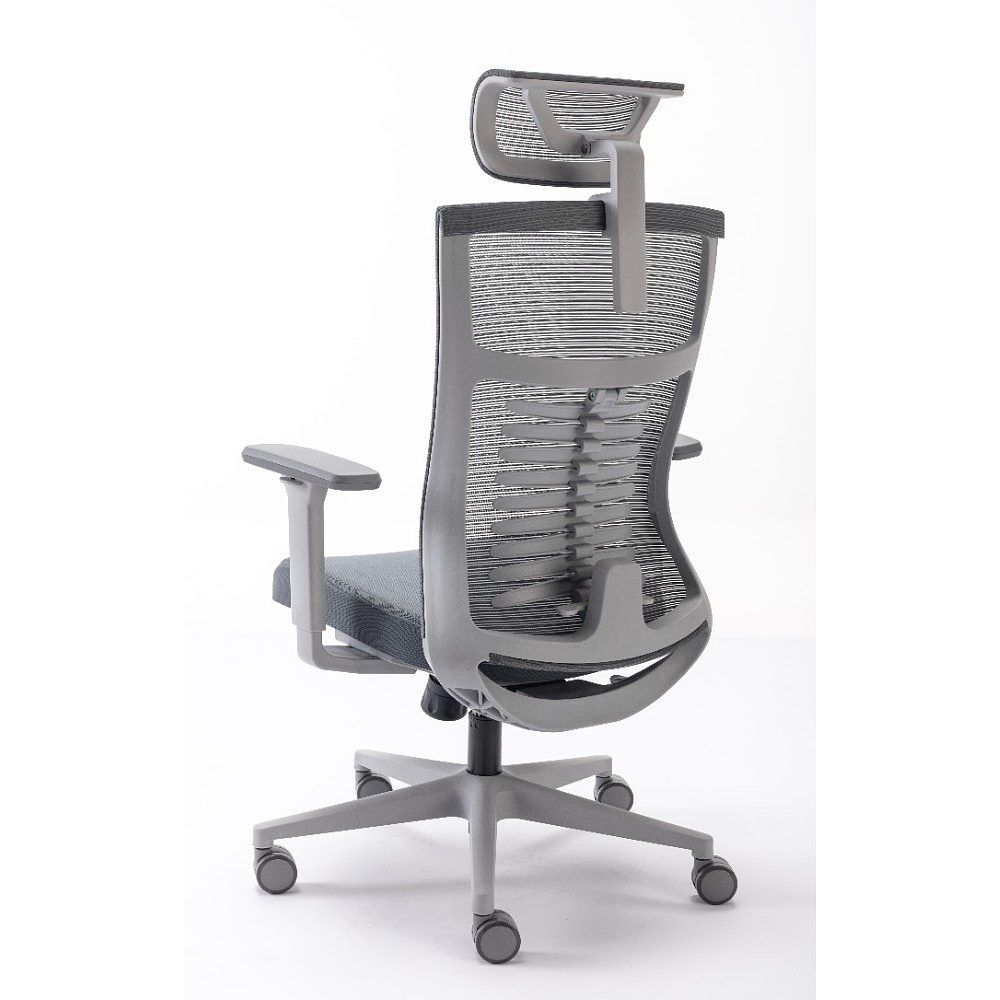 Кресло для руководителя EVOLUTION "FISHBONES", ткань, сетка, пластик, серый - 9