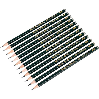 Набор карандашей чернографитных "Castell 9000", 4B-6H, 12 шт., в металлической коробке - 3