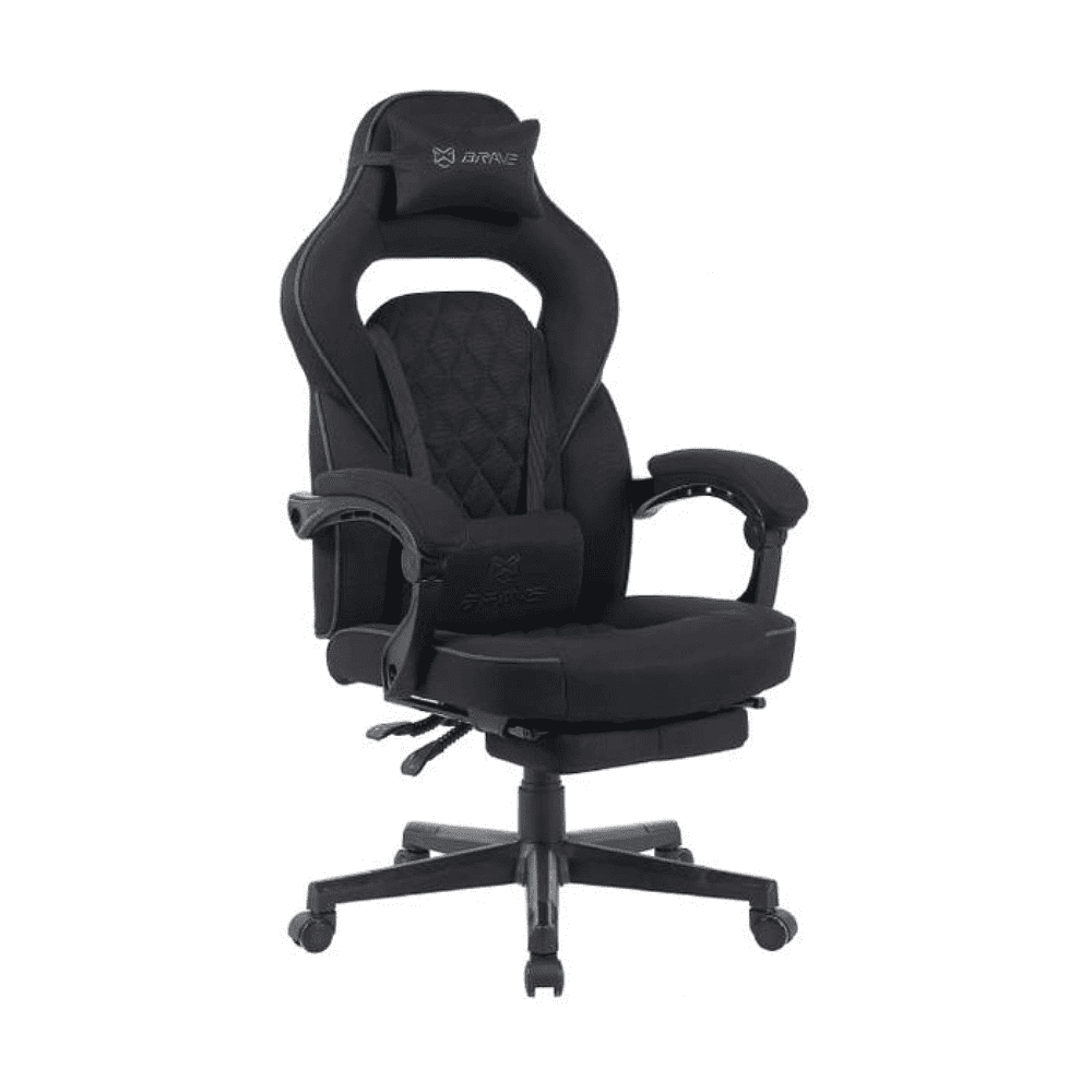Кресло игровое BRAVE WS-5-1 Wong Black, ткань, черный