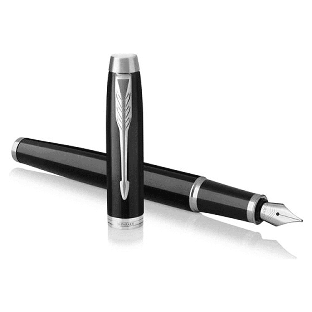 Ручка перьевая Parker "IM Black Lacquer CT", M, металлическая, подарочная упаковка, черный, патрон черный - 2