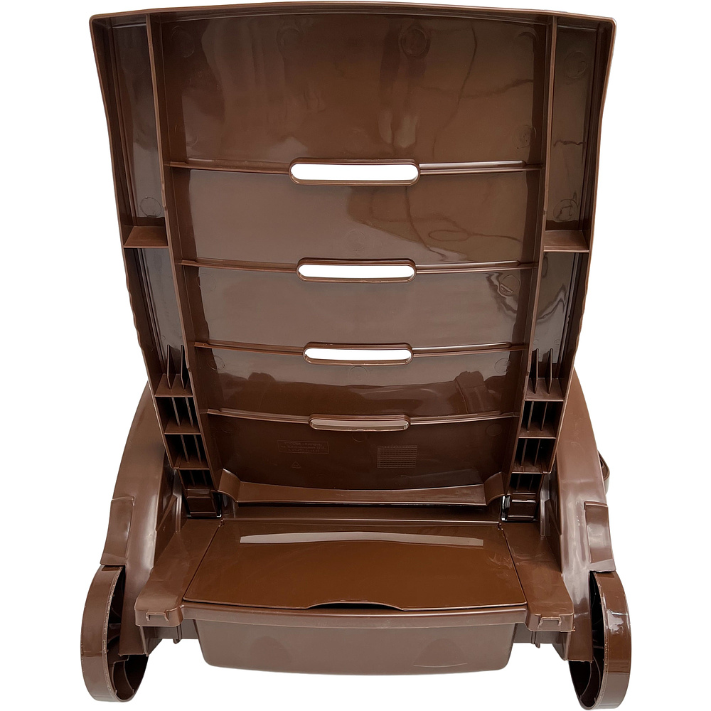 Шезлонг складной на колесах, пластик, шоколадный - 13