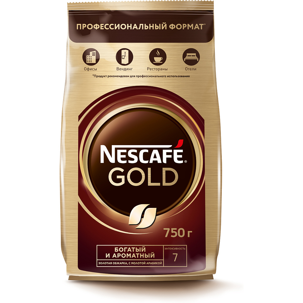Кофе Nescafe Gold растворимый сублимированный с добавлением натурального молотого кофе, 750 г - 2
