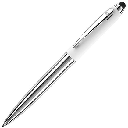 Ручка шариковая автоматическая "Senator Nautic Touch Pad Pen", 1.0 мм, белый, серебристый, стерж. синий