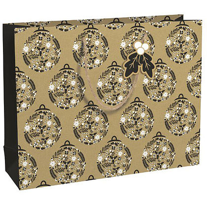 Пакет бумажный подарочный "Black Holly", 37.3x11.8x27.5 см, разноцветный