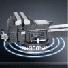 Тиски стальные Deli YS EDL2904Z, поворотные, с наковальней, 4"-100 мм - 4