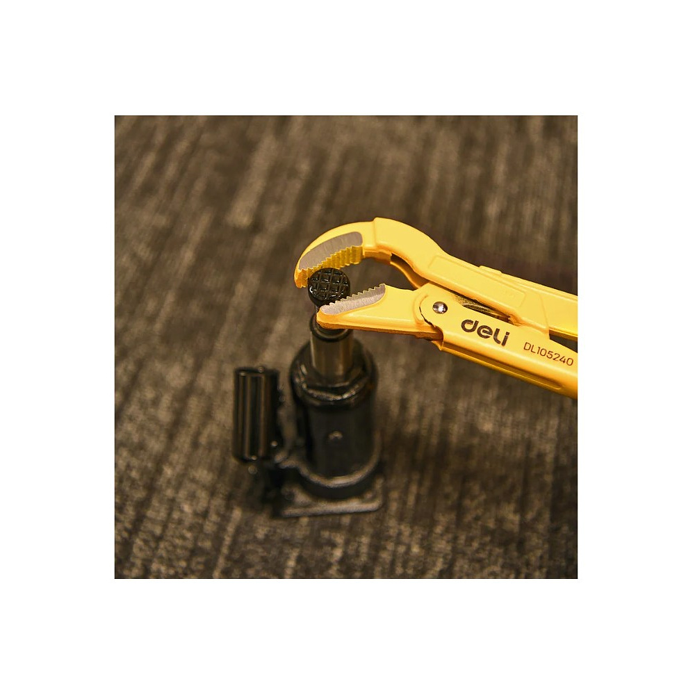 Ключ трубный Deli YS EDL105240 1", тип S, раскрытие губок 40 мм, желтый - 8